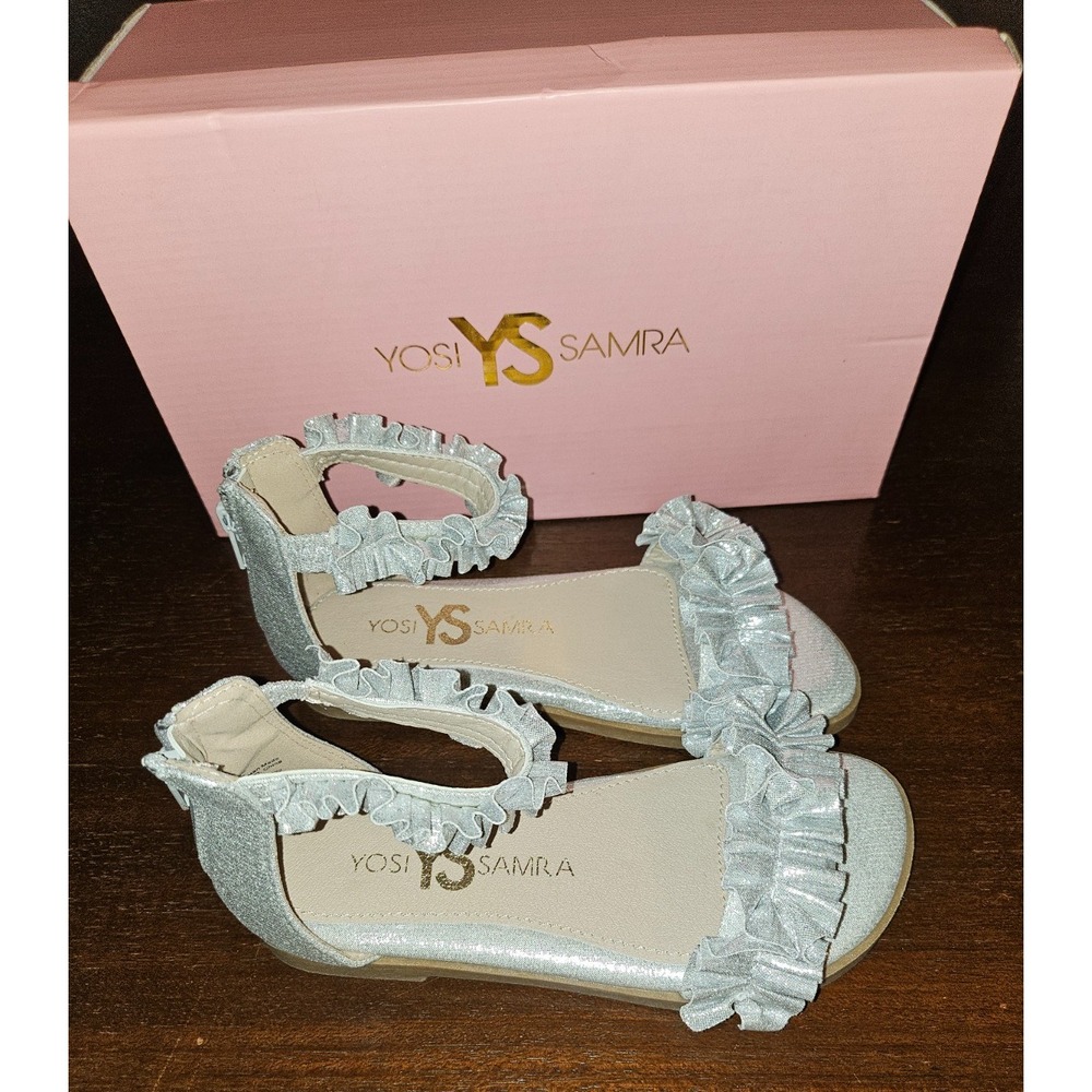 Miss Ava Sandal Silver Ruffle Yosi Samra Size 13 New In Box